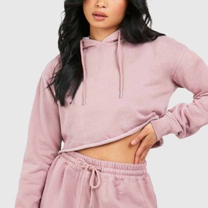 Women's Pink Fleece Hoodie <b>Set</b> Full Sleeve Loose Fit Casual 2 Piece Long Pants Solid Color All Seasons Daily Wear - Product Image 4