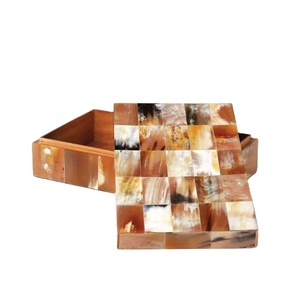 Boîte en corne de boeuf naturelle lot de 3 boîtes de décoration intérieure et de bijouterie à un prix très bas - Product Image 1