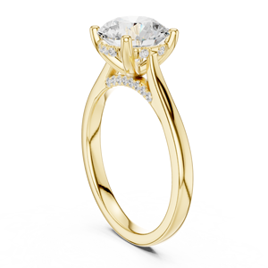 Anillo de Compromiso de Moissanita de Corte Redondo de Lujo para Mujer, Elegante Anillo de Oro para Novia, Joyería de Boda, Anillo Solitario Brillante - Product Image 3