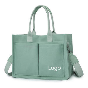 Bolsa de Mano Grande de Lona de Color Sólido con Logotipo Personalizado de Moda BAGNEX, con Bolsillos, Cierre de Cremallera, para Laptop, Compras, al Hombro - Product Image 2