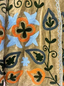 Luxury Velvet <b>Vintage</b> Cotton Suzani <b>Jacket</b> Multicolor Floral Embroidered Boho Full Sleeve V-Neck Handmade Breathable <b>Women</b> - Product Image 6