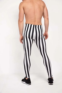 Leggings de sport pour hommes, pantalons de jogging décontractés à rayures noires et blanches, séchage rapide, pour la course à pied, la gym et l'entraînement - Product Image 6