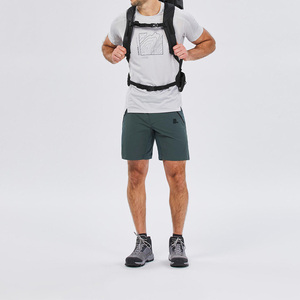 Shorts de randonnée pour hommes, vert uni, séchage rapide, écologiques, respirants, polyester/coton, poches, taille haute élastique, mi-longueur, sportifs - Product Image 5