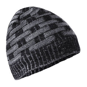 หมวกบีนนี่ไหมพรมถักลายริบสำหรับฤดูหนาว หมวกอะคริลิคแบบมีขอบพับได้ แฟชั่นสำหรับทุกเพศทุกวัย หมวกกันหนาวลายแจ็คการ์ด รุ่นปี 2026 - Product Image 1