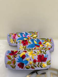 Hand Embroidered Fabric Purses with Floral & Bird Motifs, Artisan Clutch <b>Bags</b> for Evening, <b>Festive</b> & Ethnic Wear - Product Image 2