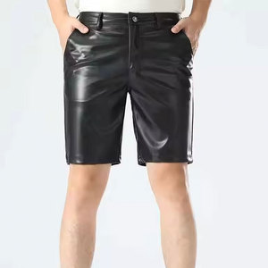 กางเกงขาสั้นหนังแท้สำหรับผู้ชายทรงเข้ารูปสไตล์ลำลองสัมผัสนุ่มสบายกางเกงขาสั้นแฟชั่นสำหรับการเดินทางกลางแจ้งยิม - Product Image 5