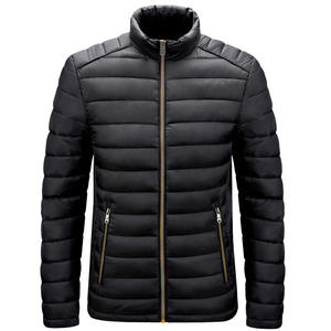 Men's Winter Outdoor Zipper Puffer Jacket Plus Size Insulated <b>Bubble</b> <b>Coat</b> with Cotton Padding Patchwork Pattern - Product Image 2