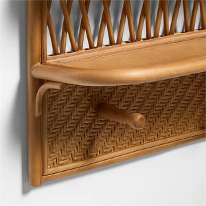 Natural Arch Rattan wall-mounted <b>shelf</b> 3 Tier Bamboo Floating Racks Small <b>Bedroom</b> Kids Nursery Toy Book Storage Wall <b>Shelf</b> Unit - Product Image 3