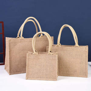 High Strength Jute Logo Shopping <b>Bag</b> Custom Printed for Supermarket Use - Product Image 3