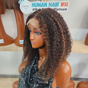 Perruques bouclées birmanes sans colle en cheveux humains, pré-épilées, pré-coupées, densité 250%, avec cordon de serrage, pour femmes noires, couleur naturelle, 24 pouces - Product Image 2