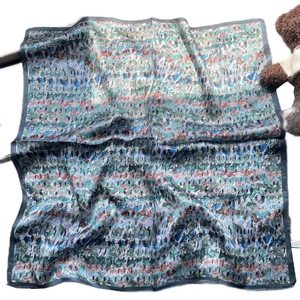 Custom Printed Satin <b>Scarf</b> Fabric for European Israel Island Private Label Branding Corporate Promotion Gifts OEM ODM - Product Image 1