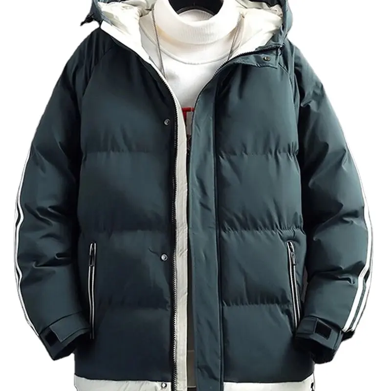2023 sonbahar/kış aşağı ceket erkek kapşonlu kalınlaşmış sıcak ceket moda rahat açık soğuk geçirmez yüksek kaliteli pamuk takım elbise