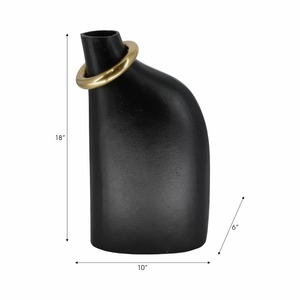 Jarrón de Mesa Moderno de Metal Negro Element Vessel, Diseño Minimalista, Decoración Hecha a Mano, 13.8 H - Product Image 3
