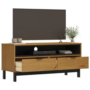 Legno massello pino TV Stand FLAM dimensioni modello 43.3 "x 15.7" x 19.7" - Product Image 3