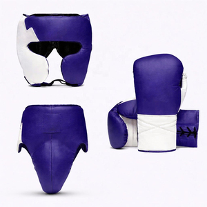DAWNFROCE FIGHT GEARS Ensemble de boxe : Casque, Gants, Protège-grenades en Cuir de Vachette Vert et Blanc – Durable, Respirant, Protection pour l'Entraînement - Product Image 3
