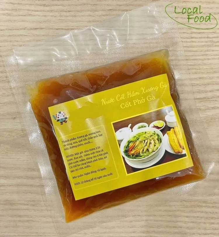 쇠고기와 닭고기 맛을 가진 베트남 포 국물 팩 당 150g 방부제 없음, 빠르고 편리