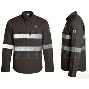 Camisa de Trabajo Industrial Transpirable Resistente al Fuego, Camisa de Trabajo de Soldadura FR Reflectante, Camisas de Trabajo Resistentes al Fuego para Hombre de Manga Larga - Product Image 3