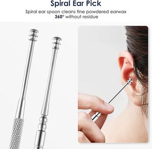 Ear Wax <b>Removal</b> Kit Ear Cleaning <b>Tool</b> Set with a Cleaning Brush and Storage Box Ear Cleaning <b>Tools</b> Best Quality 6 Pcs Set - Product Image 4