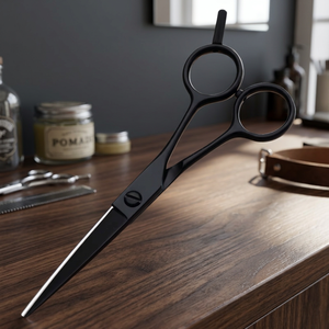 5.5 Inch 440C Stainless Steel Black Finish <b>Thinning</b> Scissors Professional Barber Hairdressing Salon Shears - Product Image 2