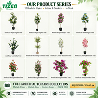 Pohon Bunga Sakura Buatan, Tanaman Pot Bunga Pink Palsu, Daun PE Tahan UV untuk Dekorasi Rumah, Taman, Dalam & Luar Ruangan
