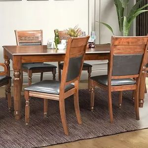 Solid Wood Dining <b>Table</b> Set 6 Seater, Rectangular Traditional Wooden Dining <b>Table</b> with Chairs, Natural Finish Home Furniture - Product Image 1
