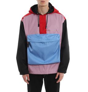 Veste coupe-vent en nylon personnalisée de marque haut de gamme pour hommes/vêtements d'extérieur coupe-vent à blocs de couleurs imperméables grande taille saison d'été - Product Image 4