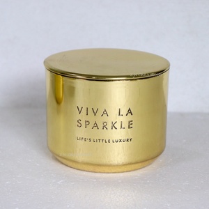 Contenedor de Latón Brillante Personalizado de 16 oz para Velas con Tapa, Nuevos Diseños, Frascos Vacíos Hechos a Mano para Fabricación de Velas, Decoración del Hogar, Lujo - Product Image 2