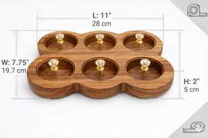 Test Passed Handcrafted Rectangular Spice <b>Box</b> <b>Masala</b> Dabba Acrylic Lid with 6 Round Compartments Acacia Wood Dry-Fruit <b>Box</b> Set - Product Image 4