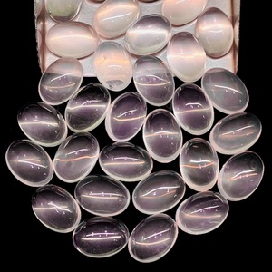 Cabochon ovale en quartz rose naturel 14mm 10mm, pierres précieuses en quartz rose en vrac, prix de gros, lot en vrac pour la fabrication de bijoux - Product Image 6