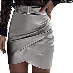 Nouvelle Arrivée : Jupes en Cuir Véritable de Mouton Fendues Taille Haute Effet Cache-Cœur pour Femme – Jupes en Cuir Personnalisables - Product Image 1