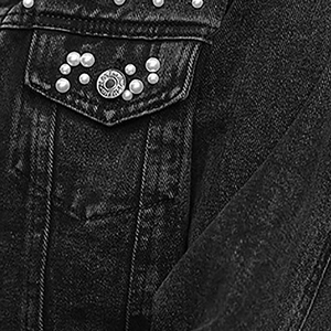 Veste en jean pour homme de haute qualité, respirante, à séchage rapide, imperméable, avec strass, logo personnalisé sur le devant, 100% coton - Product Image 5