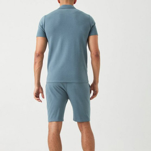 Conjunto Deportivo de Dos Piezas para Hombre, Estilo Urbano, Manga Corta, Pantalones Cortos Casuales de Moda, 100% Algodón, Transpirable, Secado Rápido, Ecológico - Product Image 3