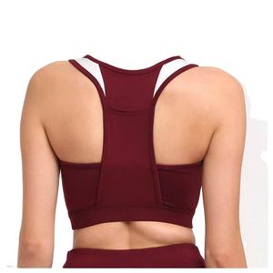 เสื้อชั้นในกีฬาสีมารูนสำหรับผู้หญิง แบบไร้ตะเข็บ มีฟองน้ำในตัว ไม่มีโครง สำหรับโยคะ ออกกำลังกาย แห้งเร็ว - Product Image 5