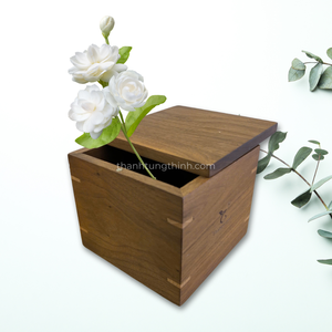 Boîte de rangement pour bijoux en bois naturel, forme rectangulaire, faite à la main, polie, décoration de table, fabriquée au Vietnam - Product Image 6