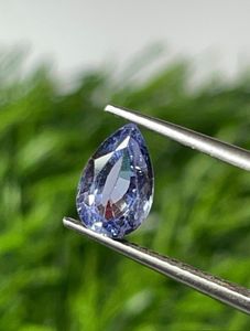 Zafiro azul natural tallado en forma de pera, piedra de color azul claro. Zafiro calentado. Zafiro azul certificado. - Product Image 5