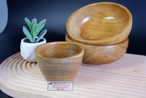 Bol en bois naturel à motifs variés, écologique, antibactérien, compatible lave-vaisselle, antidérapant, fabriqué au Vietnam - Product Image 4