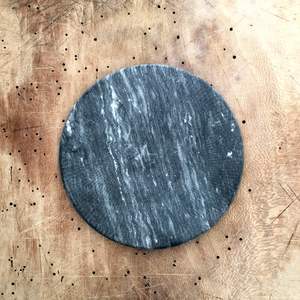 Sous-verre décoratif rond vintage en marbre noir, accent en pierre naturelle pour la décoration intérieure - Product Image 5