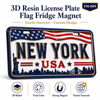 Imán de nevera con bandera de placa de matrícula 3D de resina personalizada al por mayor, recuerdo turístico, regalo OEM para tiendas de estados y países
