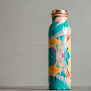 ขวดน้ำทองแดงบริสุทธิ์พิมพ์ลายนกยูง1000มล. เคลือบผิวด้วยทองแดงบริสุทธิ์จากต่างประเทศ - Product Image 6