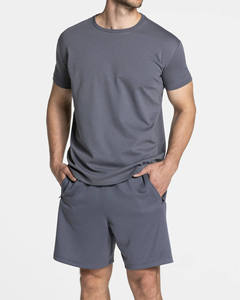 Camiseta de manga corta para hombre, de grafito, con logotipo personalizado, de alta demanda, ajustada, de algodón mezclado, transpirable, para gimnasio y ropa urbana. - Product Image 1