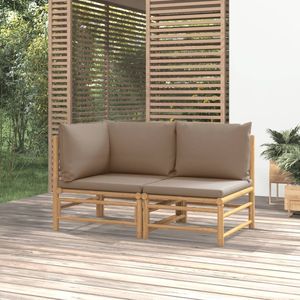 Conjunto de Muebles de Jardín Color Taupe con Bambú Natural para Sofás de Exterior - Product Image 1
