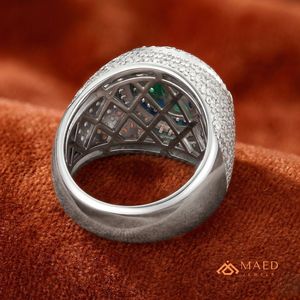 925 Sterling <b>Silver</b> Baguette Cut Moissanite Men's Hip Hop Iced Out Prong Set Rose Gold/Gold/<b>Silver</b> Plated Luxury <b>Statement</b> <b>Ring</b> - Product Image 3