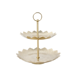 Elegante Soporte de Pastel de 2 Niveles para Bodas, Exhibidor de Postres de Acero Inoxidable con Acabado Plateado, Etagere Metálica para Servir Pasteles en Fiestas y Eventos en el Hogar - Product Image 3