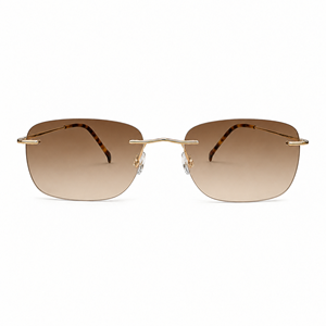 Gafas de Sol con Marco Cuadrado, Lentes de Resina Gris Fotocromáticas y Protección UV 100%, Montura de Titanio sin Aro - Product Image 2