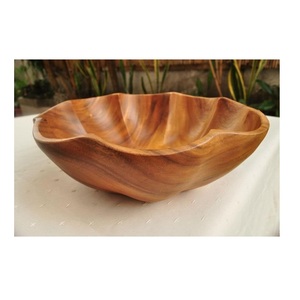 Modern Design Wooden Bowl For Salad Mixing Serving Fruit Storage Durable Natural Wood Tableware - Product Image 3