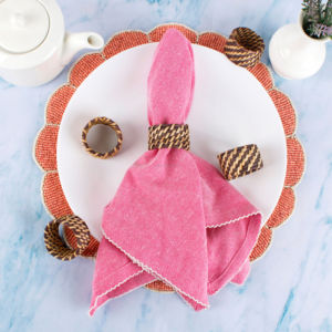 Vente chaude meilleure qualité tissé à la main bambou canne ronds de serviette à la main décoration de Table de mariage à la main pâques papier bois anneaux fêtes - Product Image 3