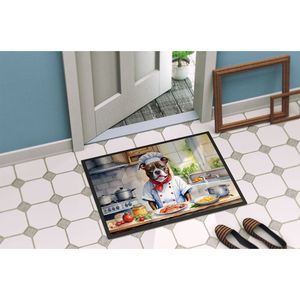 New Low Pile 18H X 27W Non-Slip Washable Staffordshire Bull Terrier Chef <b>Door</b> <b>Mat</b> <b>Indoor</b> Outdoor Entryway Rug - Product Image 4