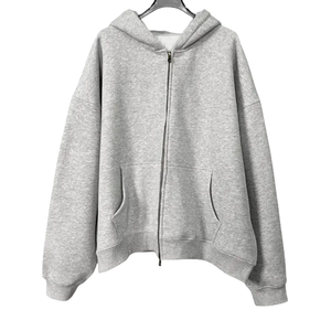 Sweat à capuche zippé unisexe de qualité supérieure, 300-500 GSM, 100% coton molletonné/éponge française, impression personnalisée en relief, épaules tombantes, à enfiler rapidement - Product Image 1