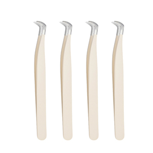 Pince à épiler professionnelle en acier inoxydable pour extensions de cils, outils de maquillage courbés et droits, 1 pièce - Product Image 1