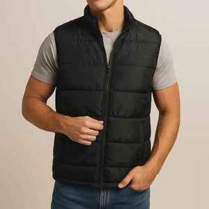 Custom Men's Lightweight Nylon Puffer Vest Winter Insulated Sleeveless Outdoor Workwear Casual Body <b>Warmer</b> Plus Size - Product Image 1